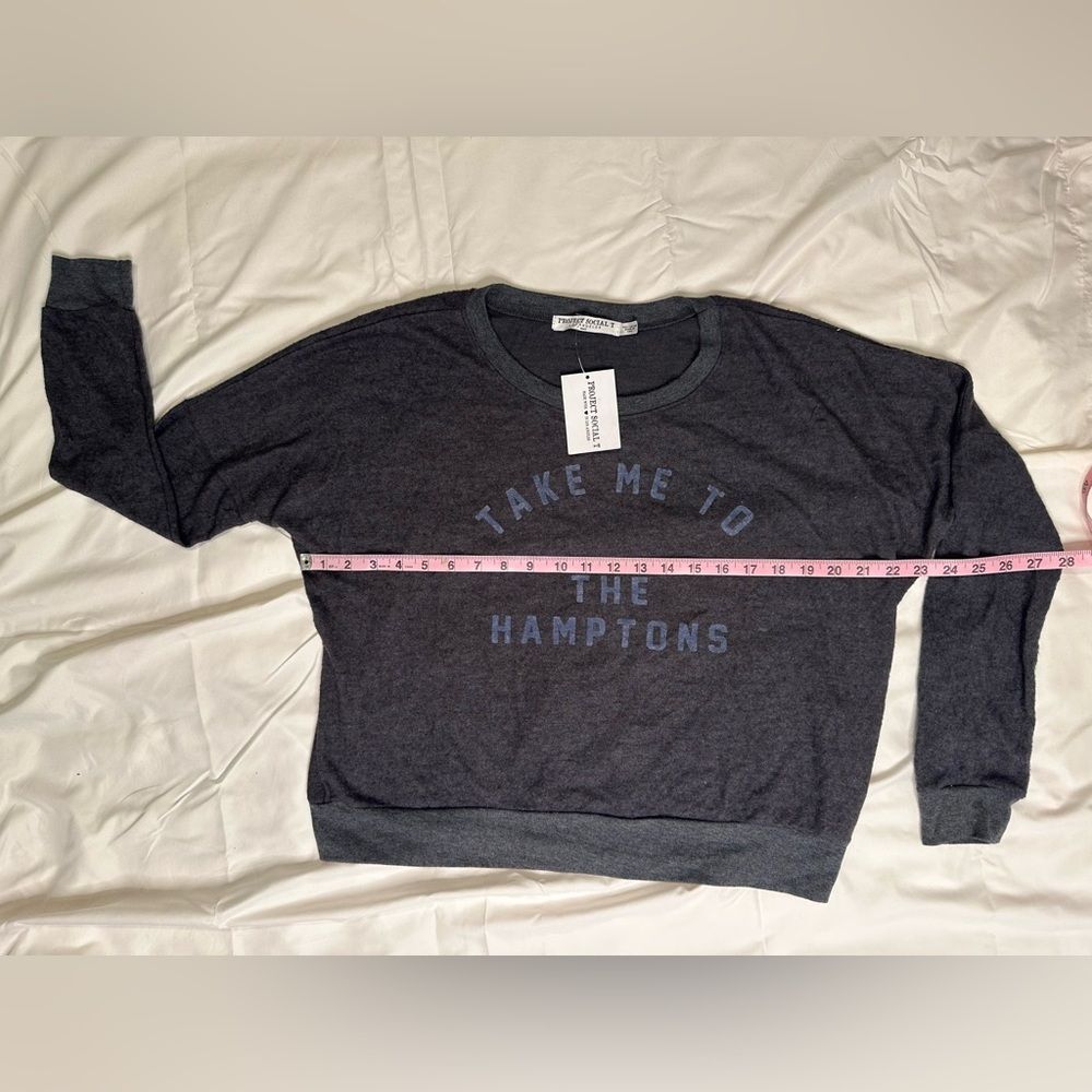 Project Social T “Take Me to the Hamptons” Graphic Sweatshirt Pullover NWT Small - Picture 7 of 10